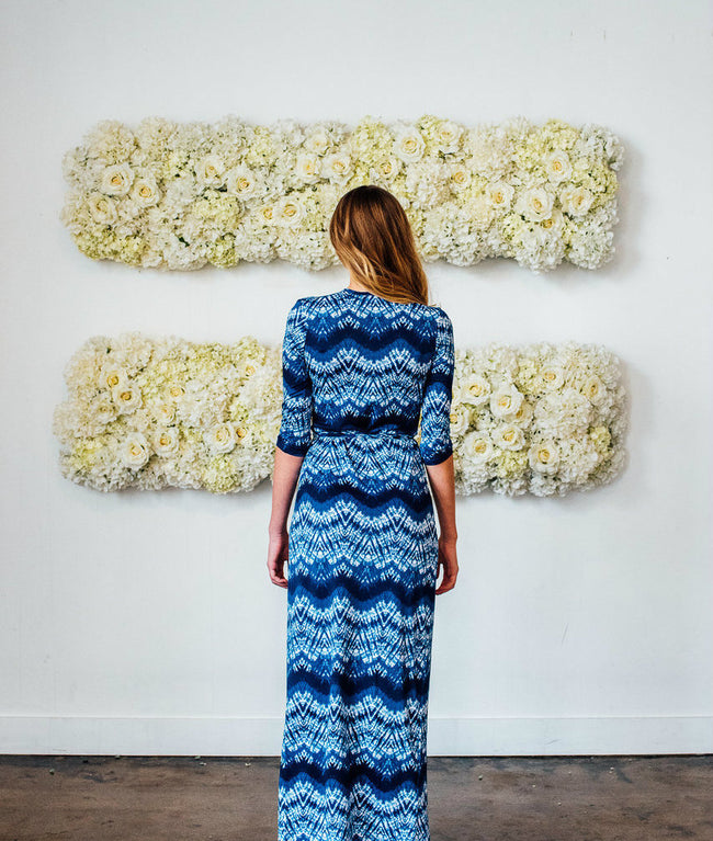 Marisol Wrap Maxi Dress Blue