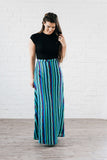 Donna Chiffon  A Line Maxi Skirt Blue