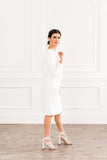 White Flutter Sleeve Dress